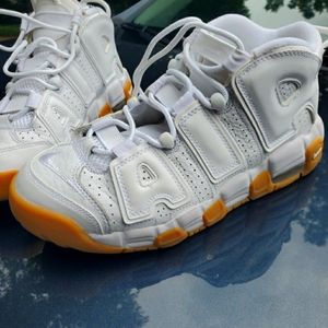 White 6.5 Air More Uptempo GS Nike